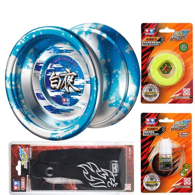 悠悠球火力少年王悠拳英雄yoyo球溜溜球儿童玩具白夜白夜+油+线+手套