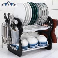 厨房用品家用置物架碗架不锈钢刀架碗筷沥水架餐具晾放碗碟收纳架 三维工匠