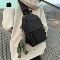 日系简约胸包男学生斜挎包韩版时尚单肩包潮流腰包大容量便捷出行NEW LAKE 黑色男士单肩包