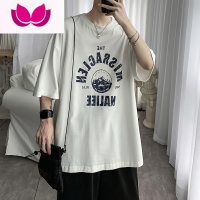 七斓潮男短袖T恤宽松港风300g衣服美式复古高街夏季半袖