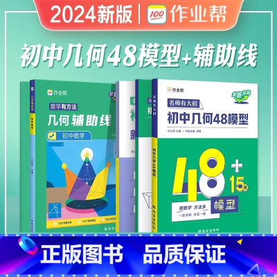 [2本]几何48模型+几何辅导线 初中通用 [正版]2024初中几何48模型数学题解中考辅助线函数中考热搜题初中几何辅助