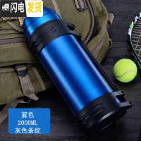 三维工匠保温壶户外大容量便携3保温杯家用大号不锈钢车载水壶25002 蓝色2000304不锈钢