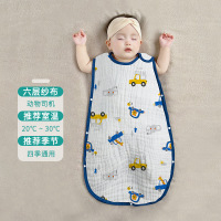 婴儿纱布睡袋夏季薄款宝宝夏天背心式防踢被神器新生儿童四季通用3759W