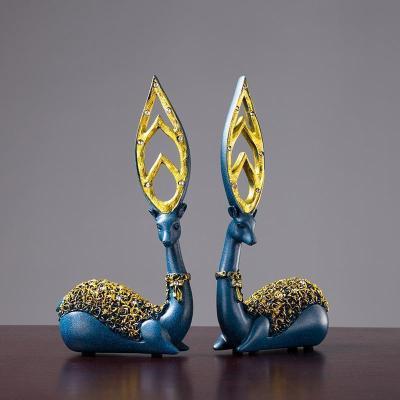 美帮汇鹿摆件北欧式家居家装饰品客厅新婚结婚酒柜创意电视柜