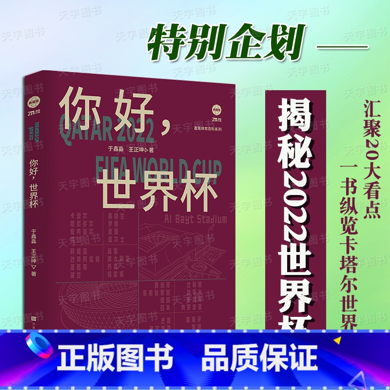 [正版]赠推演图+观赛指南 你好,世界杯 于鑫淼王正坤 球队参赛阵容出线形势解析 夺冠概率分析 2022卡塔尔世界