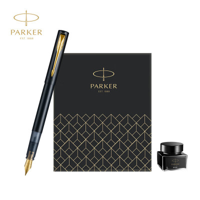 派克(PARKER)威雅XL入门级黑色金夹 墨水笔+小墨水礼盒套装