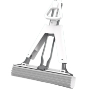 老房太太 对折胶棉拖把 头宽34cm 共2个胶棉头 干湿两用 折叠免手洗拖布 挤水拖把 L382/把