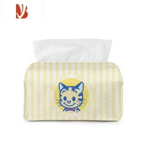 三维工匠原田治条纹ins卡通可爱头像纸巾盒布艺抽纸盒办公室创意设计中号 04猫咪