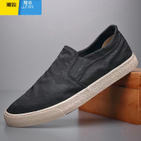 聚范老北京帆布鞋男鞋夏款透气休闲一脚蹬懒人板鞋男士低帮软底开车鞋