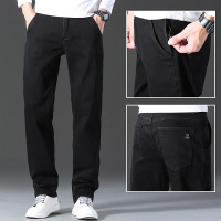 高端品质男装弹力牛仔裤男新款百搭常规宽松直筒阔腿柔软裤