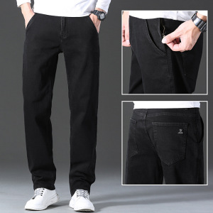 高端品质男装弹力牛仔裤男新款百搭常规宽松直筒阔腿柔软裤