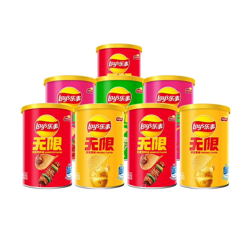 乐事薯片解馋零食追剧小吃办公室膨化食品混合味40g*8罐