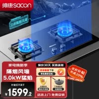 帅康(sacon)KB01E燃气灶双灶台式嵌入式煤气灶700*400大开孔5.0kW大火力家用钢化玻璃炉具煤气炉天然气