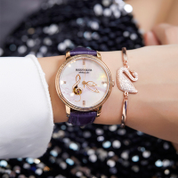 瑞夫泰格(REEF TIGER)品牌手表全自动机械表女表进口机芯时尚防水镂空潮流女士时装表LOVE系列音符GRA1550