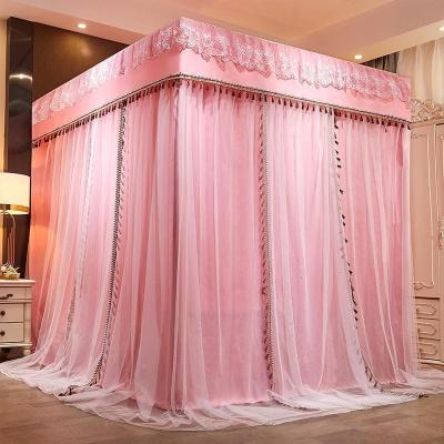 家柏饰(CORATED)家用蚊帐1.5m1.8米床1.2卧室床幔三开不锈钢支架遮光床帘一体式