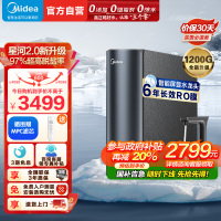 美的(Midea)净水器家用净水机1200G 星河2.0净矿净水器双水直饮 触控式龙头6年RO反渗透矿物质厨下式净饮机
