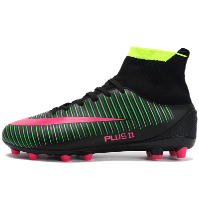 成人足球鞋男长钉训练鞋碎钉平底运动鞋防滑比赛皮足学生男高帮