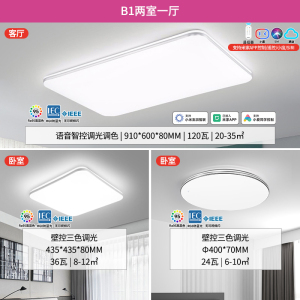 雷士照明NVC 舒适光语音智控吸顶灯客厅灯卧室灯吊灯灯具套餐现代简约灯具客厅吸顶灯组合套餐灯具套餐