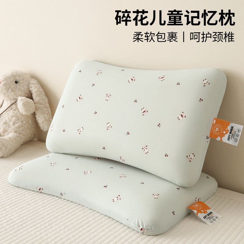 儿童记忆棉枕头家用护颈椎助睡眠学生宿舍单人一只一对装枕芯