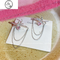 JiMi开心每天~甜美蝴蝶流苏耳骨夹轻奢气质耳夹无耳洞女款高级感耳饰