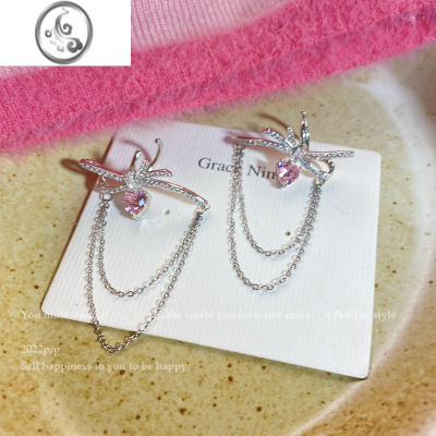 JiMi开心每天~甜美蝴蝶流苏耳骨夹轻奢气质耳夹无耳洞女款高级感耳饰