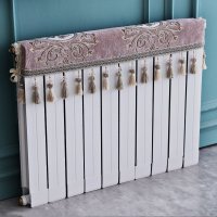 欧式暖气片罩装饰罩子布艺防尘套老式遮挡盖布遮挡帘保护套卫生 清歌紫色 长度120cm*厚度10cm*高度(含穗)20cm