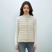 女式新国标90绒新款女装圆领V领轻便羽绒服背心羽绒马甲