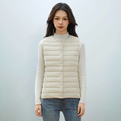 女式新国标90绒新款女装圆领V领轻便羽绒服背心羽绒马甲