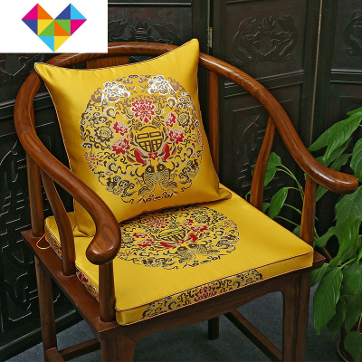 红木沙发坐垫新中式客厅四季通用中国风圈椅太师椅防滑椅垫可拆洗年年有余定制45*40cm（含3cm海绵不含抱枕）