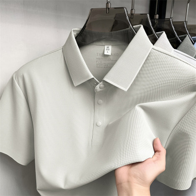 春夏新款男士翻领纯色商务休闲简约时尚青年透气短袖POLO衫