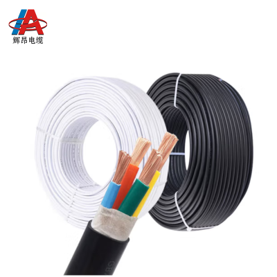 辉昂 铜芯护套线软电线 ZR-RVV-4*4平方*100米(黑色/白色) 盘