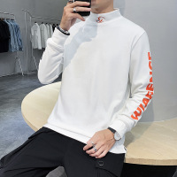 男士长袖T恤德绒秋冬季日系潮牌青少年百搭打底衫半高领衣服