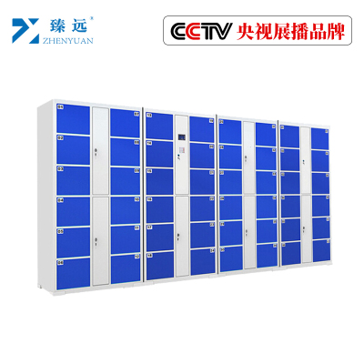 臻远工厂车间电子存包柜智能储物柜寄存柜刷卡条码自编投币型储物柜 48门微信扫码款
