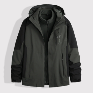 啄木鸟冬季三合一可脱卸内胆冲锋衣加绒加厚棉衣户外两件套外套