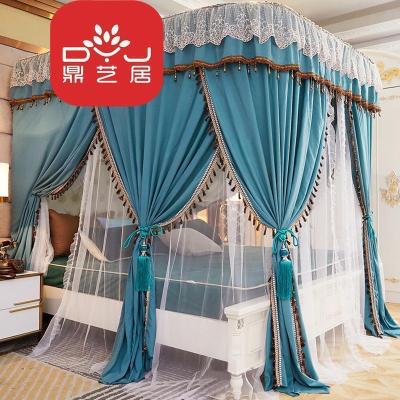 美帮汇导轨蚊帐u型床帘一体式1.5m1.8床2米遮光家用卧室公主风床幔