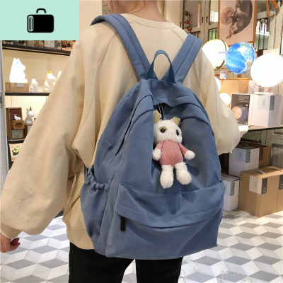 潮书包女韩版高中原宿ulzzang森系大中学生初中生双肩包百搭背包NEW LAKE