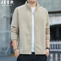 吉普JEEP夹克男秋冬新款抓绒衣外套男士立领纯色摇粒绒保暖外套