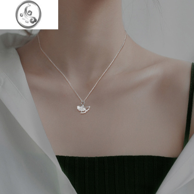 JiMi银杏叶项链轻奢高级感小众设计感新款百搭简约锁骨链冷淡风小礼物