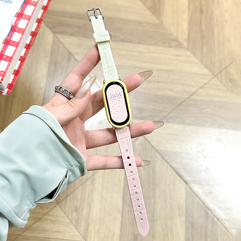 [竹节纹]适用小米手环9手表带10系列新款8nfc陶瓷款7硅胶腕带智能运动xiaomi十九八七代手带男女生创意配件