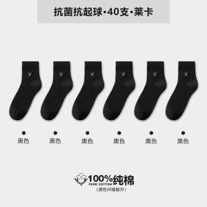 花花公子袜子男士纯棉中筒袜夏季薄款7A抗菌防臭吸汗商务长袜男款