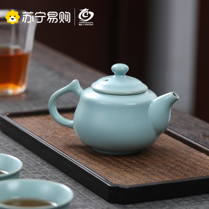 元青茶壶(MULTIPOTENT)汝窑茶壶开片可养陶瓷功夫茶具泡茶壶单壶 如意壶160ML