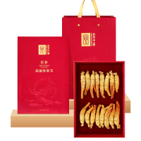长白山人参红参高丽参原枝质地饱满高丽参原枝干货礼盒200g*1盒