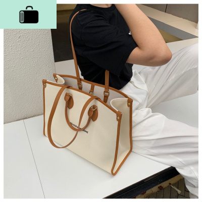 字母帆布手提包女大包2020新款韩版时尚大容量休闲百搭单肩包简约NEWLAKE