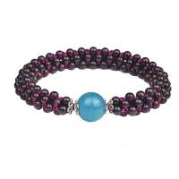 梦克拉 Mkela 天河石石榴石手链女 多层925银 俏玉容 送自己 民族风 其他