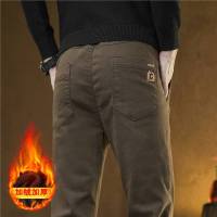 秋冬款加绒男士休闲裤宽松直筒修身弹力轻商务松紧腰韩版百搭长裤