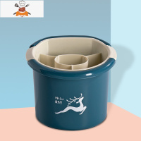 家用筷笼厨房双层沥水筷子篓收纳筒创意置物架餐具勺子收纳盒筷架 敬平 深蓝色餐具架