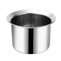 特厚不锈钢直型油盆油缸油鼓油桶加深调料猪油盆漏勺滤油带盖套装 24cm直型油盆