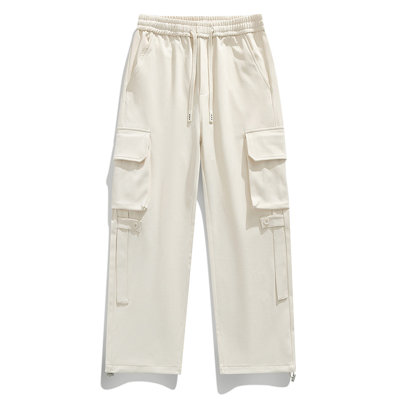 男装痞帅潮牌工装裤美式春秋季新款多口袋休闲宽松直筒阔腿裤子男