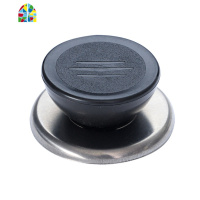 通用锅盖头厨房配件提手不锈钢盖盖圆锅盖帽配件炒锅锅盖把 FENGHOU (小孔)黑色锅盖头1个