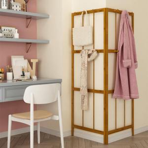 转角衣帽架落地式壁挂衣架实木卧室置物架子省空间客厅简约挂包架